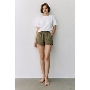 Refuge Fleece Army Green Cozy Plush Shorts Size M